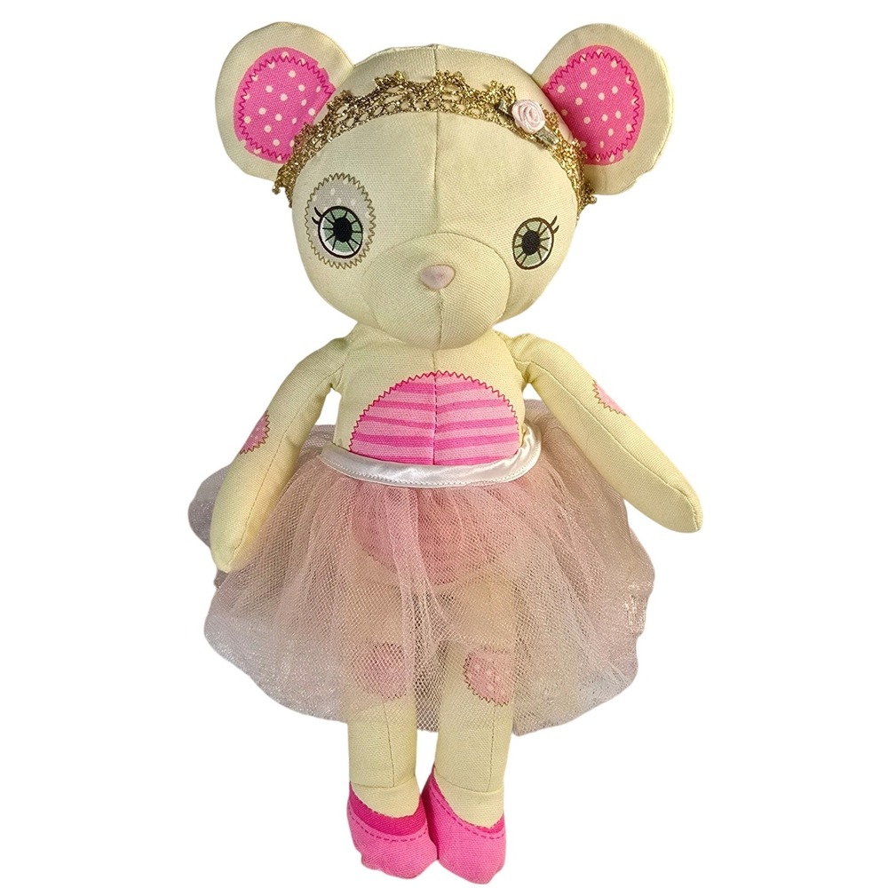 Mooshka Ballerina Mouse Plush Princess Tiara Tutu Pink Ballet Shoes‎ 11 in Mint